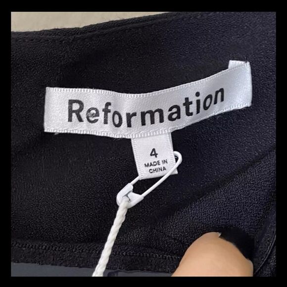 NWT Reformation Ballari Maxi Black Dress Long Sleeve Size 4 - Picture 11 of 13